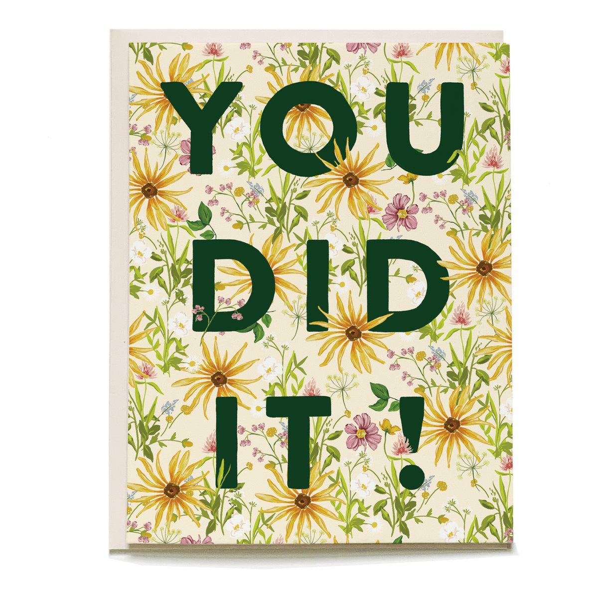 Wildflower Congrats Card by Pen+Pillar with a pale pink envelope