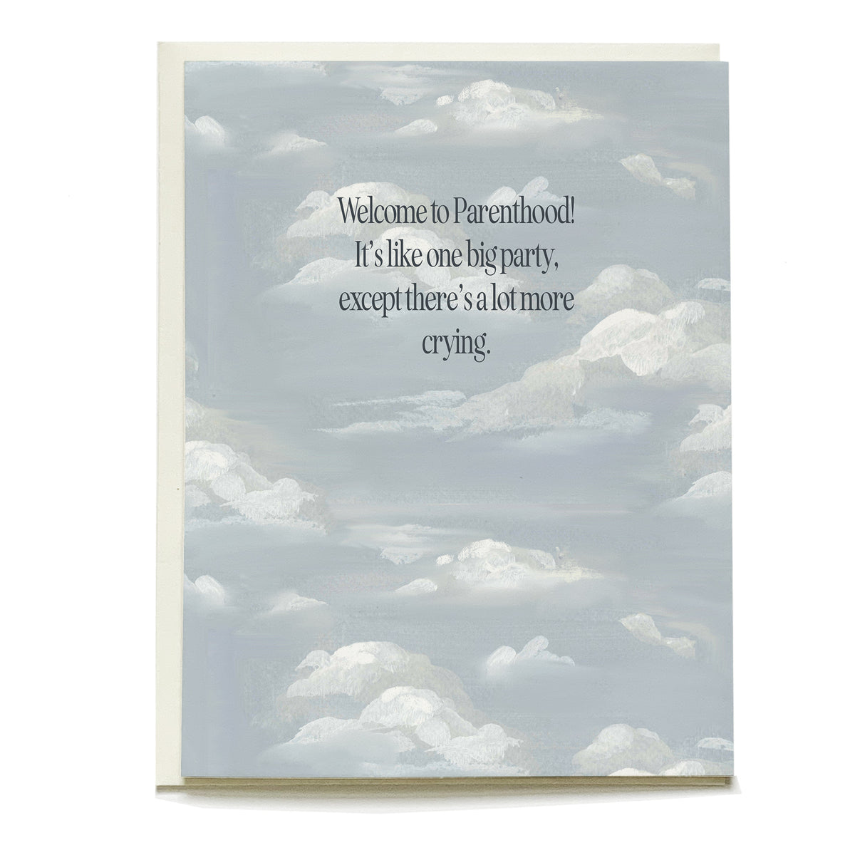 Clouds Baby Card by Pen+Pillar with a natural cream envelope