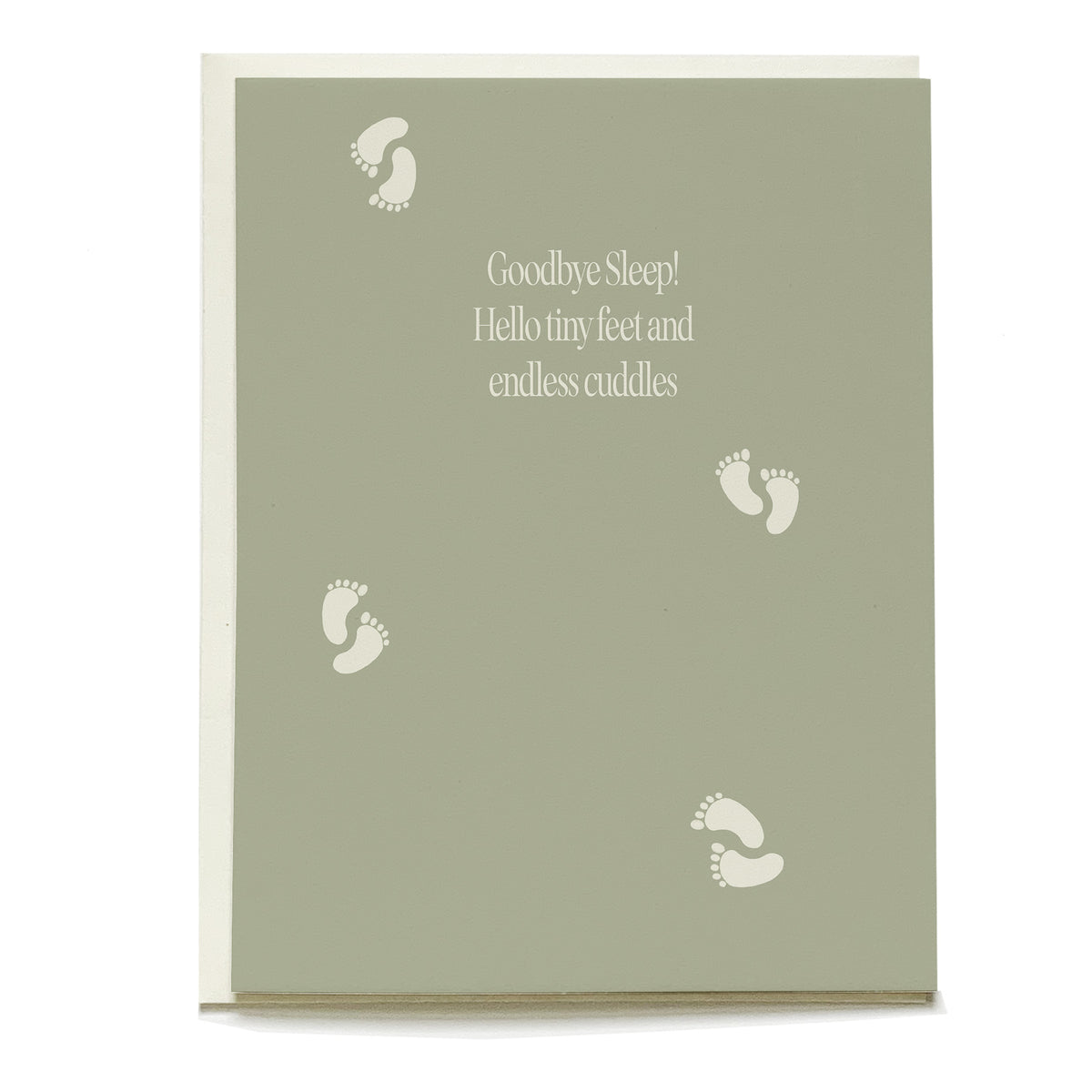 Tiny Feet Baby Card by Pen+Pillar with a natural cream envelope