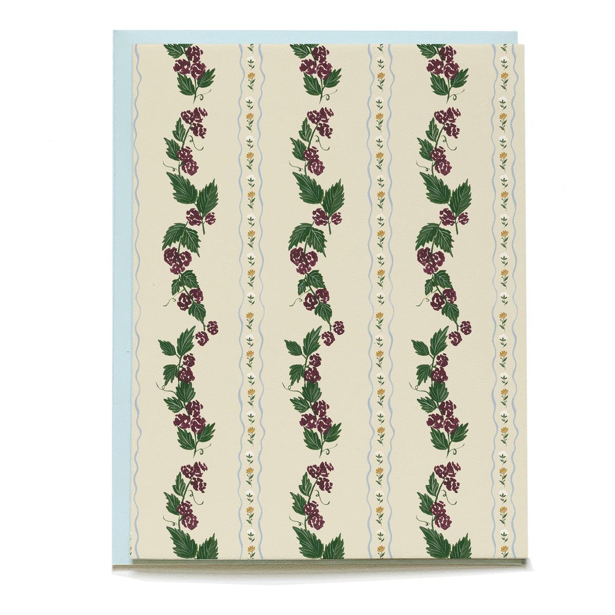 Blackberry Blank Card by Pen+Pillar with a light blue envelope