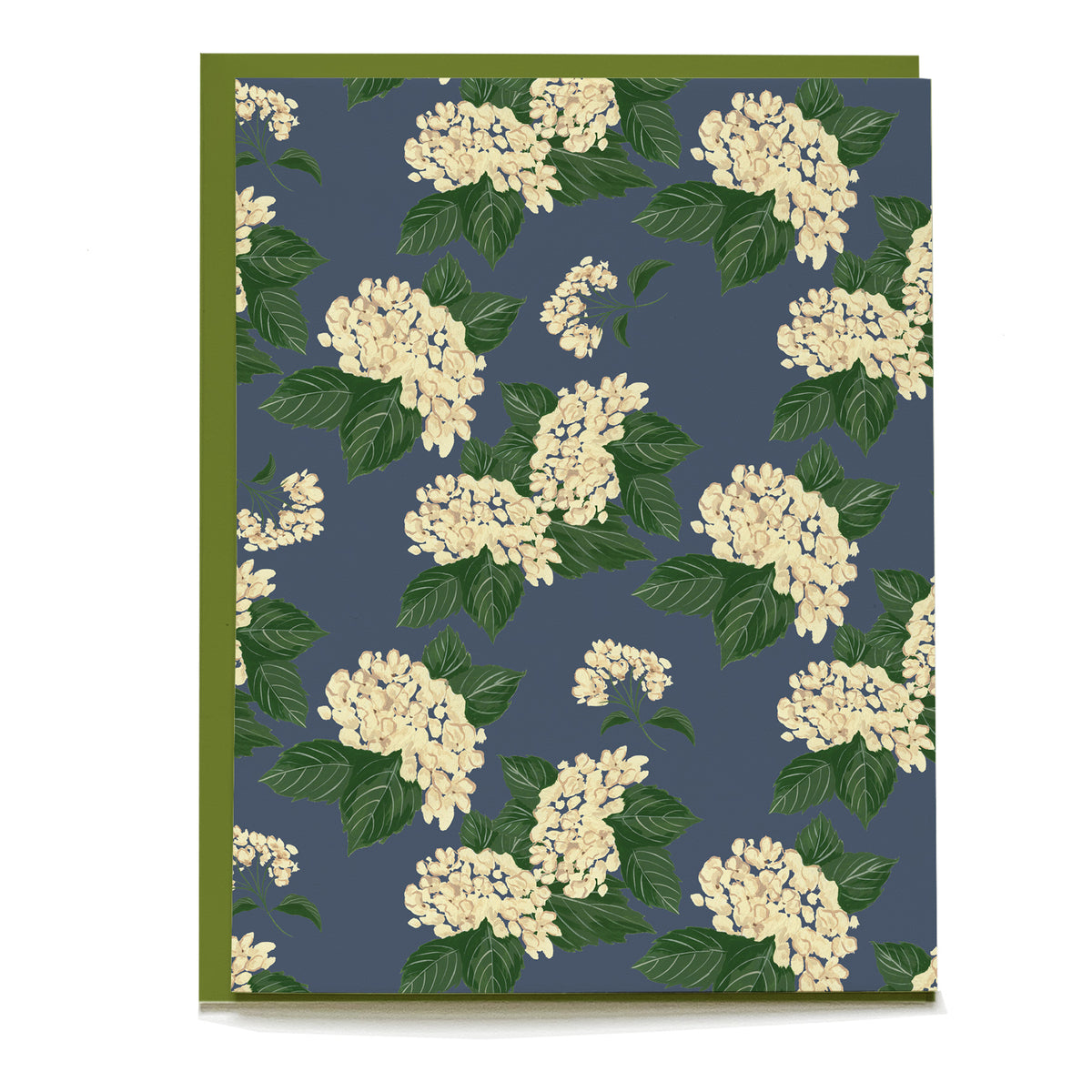 Hydrangea Blank Card by Pen+Pillar with a green envelope