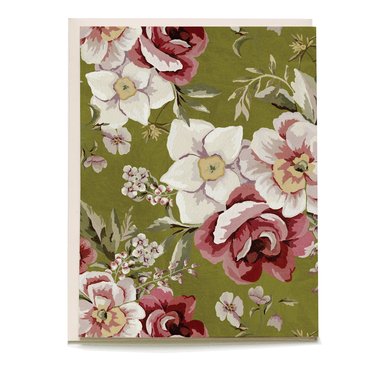 Vintage Floral Blank Card by Pen+Pillar with a pale pink envelope