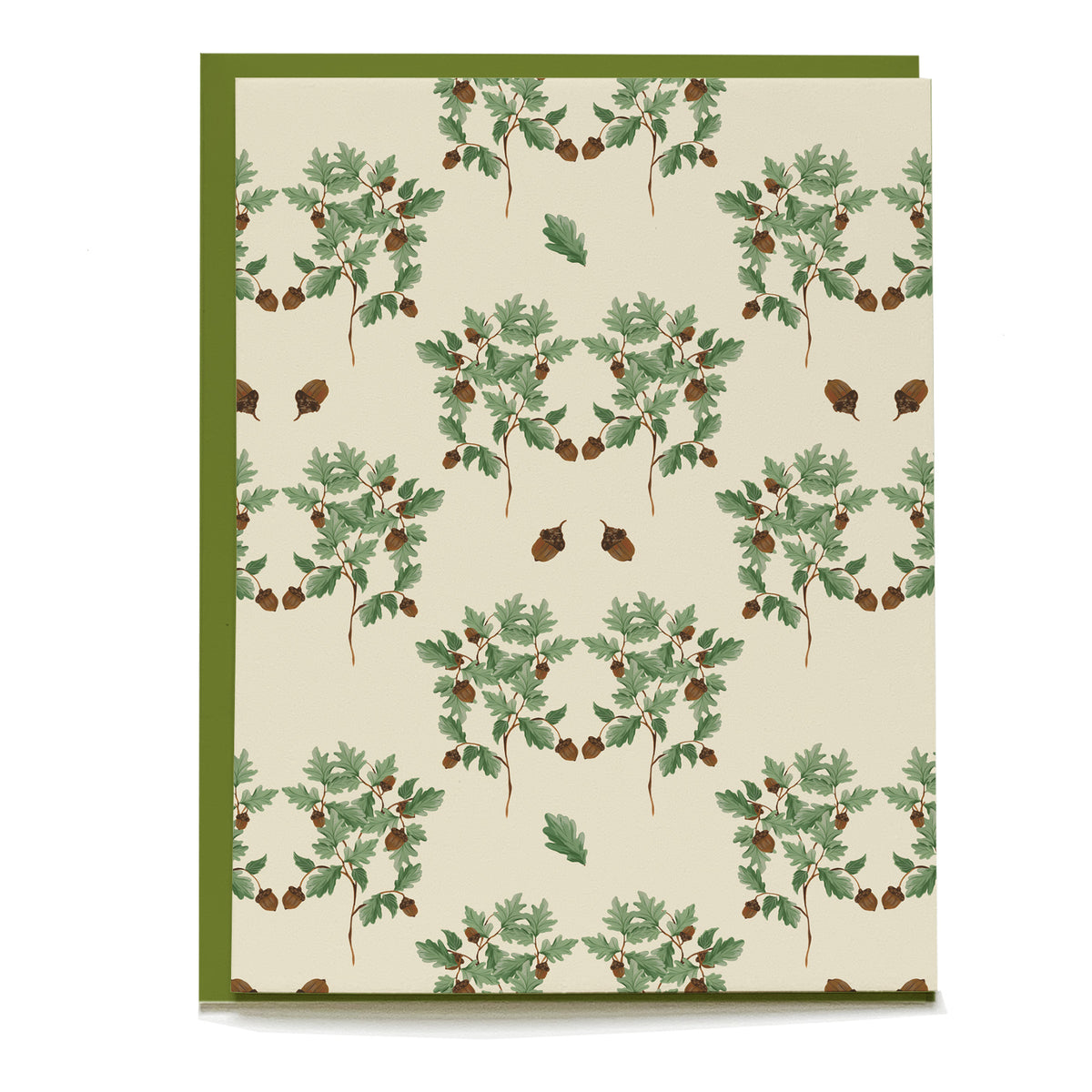 Acorns Blank Card by Pen+Pillar with a green envelope