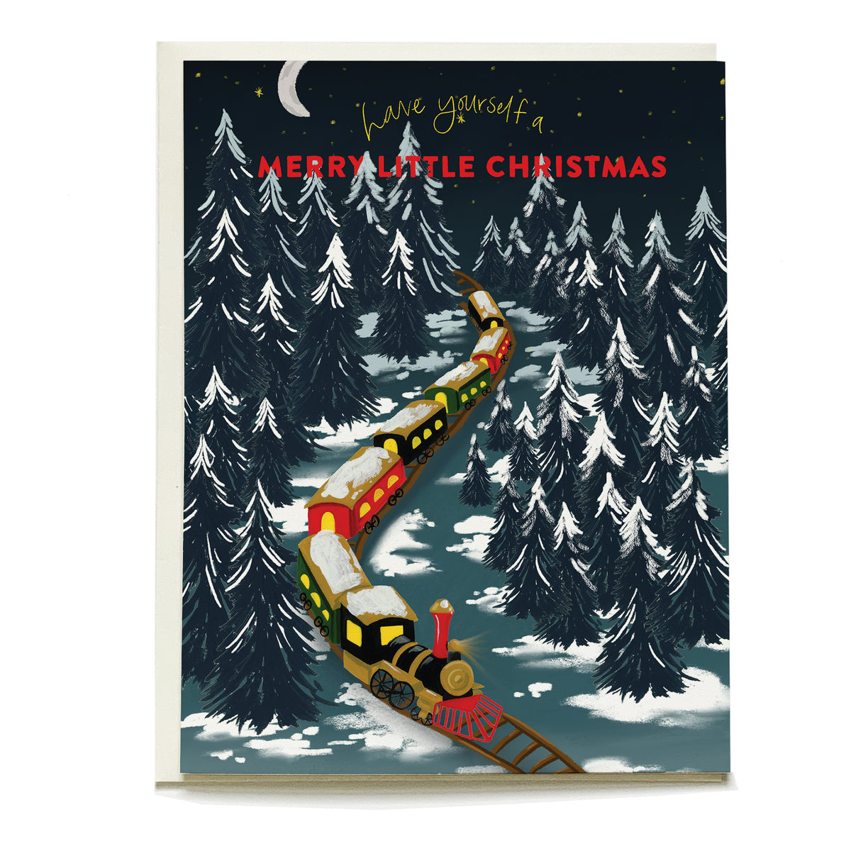 Winter Train Holiday Card by Pen+Pillar with a natural cream envelope