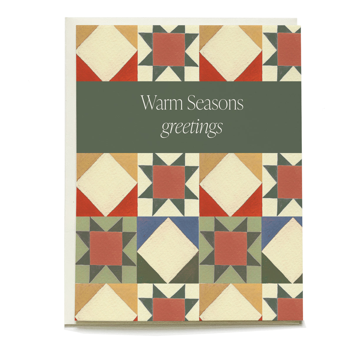 Quilt Holiday Card by Pen+Pillar with a natural cream envelope