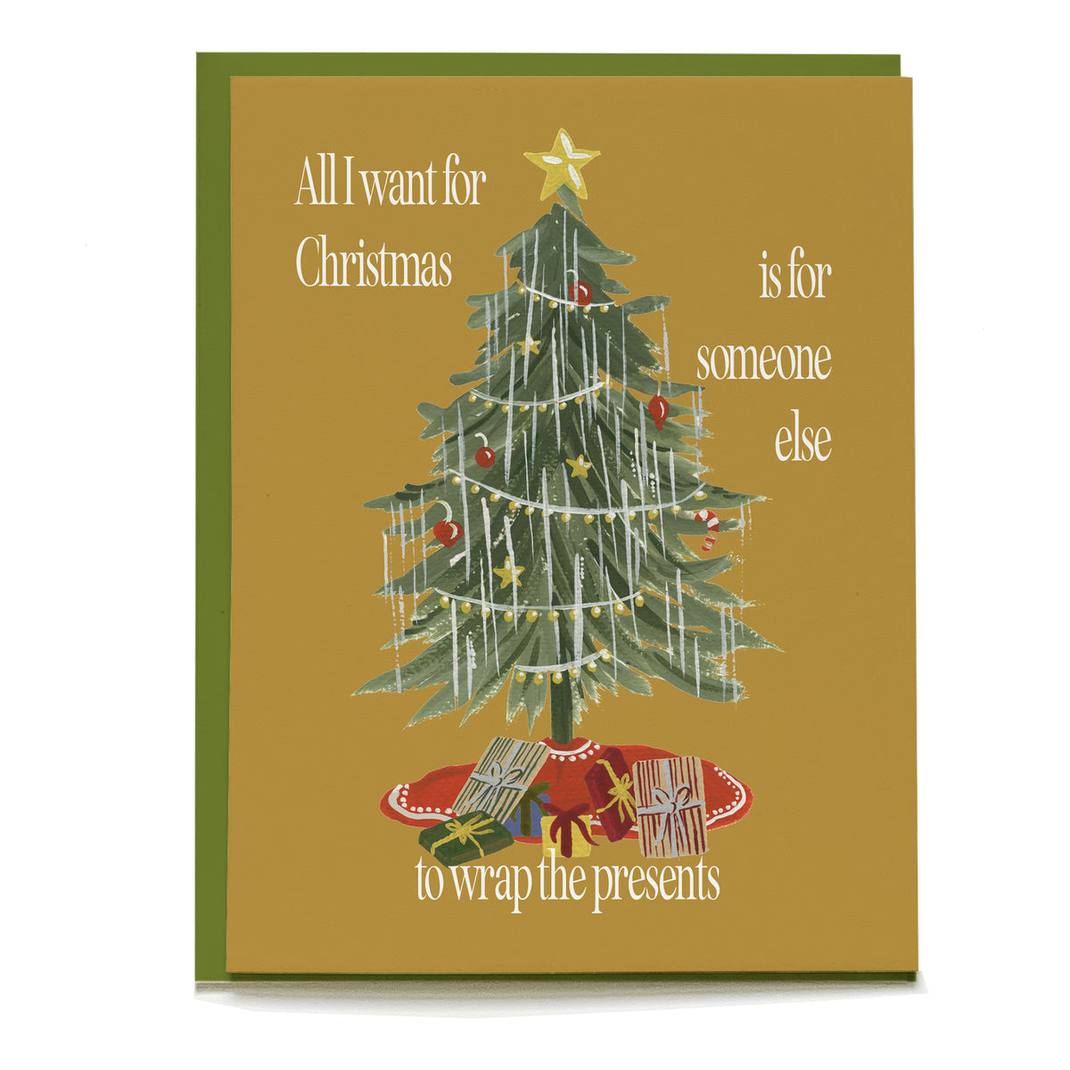 Vintage Tree Holiday Card by Pen+Pillar with a green envelope