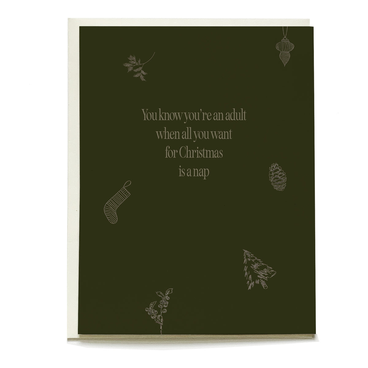Naptime Holiday Card by Pen+Pillar with a natural cream envelope