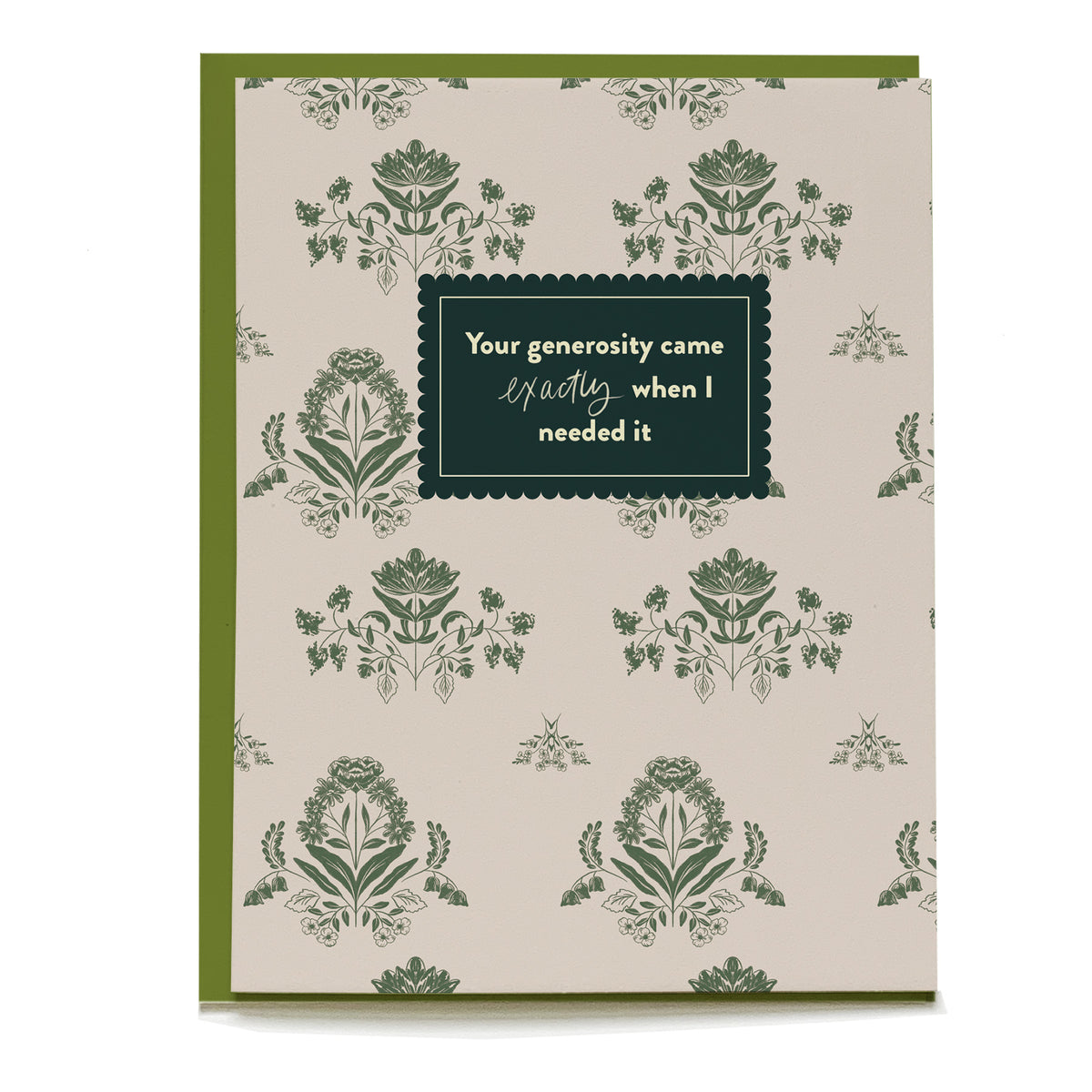 Eloise Thank You Card by Pen+Pillar with a green envelope