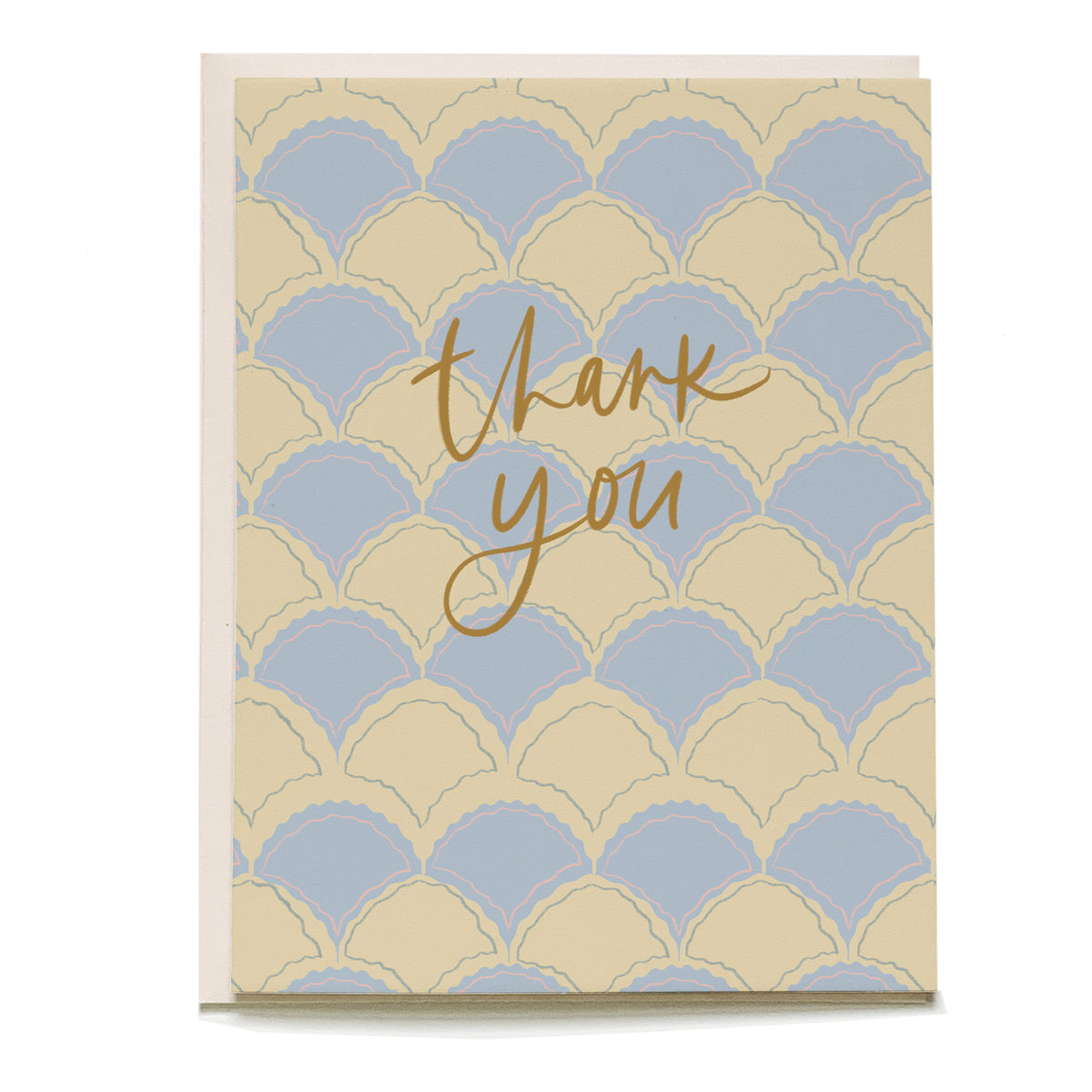 Scallops Thank You Card by Pen+Pillar with a pale pink envelope