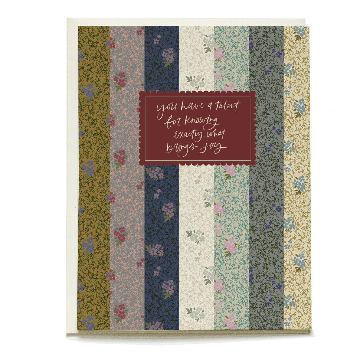 Vine+Bloom Stripes Thank You Card by Pen+Pillar with a natural cream envelope
