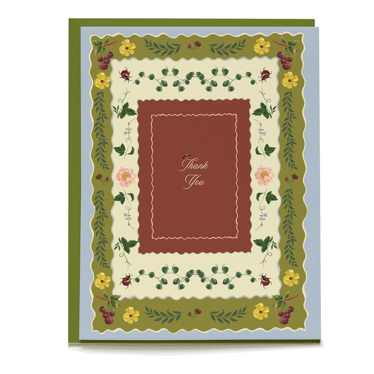 Briar Thank You Card by Pen+Pillar with a green envelope