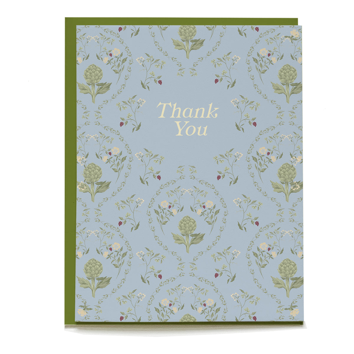 Artichoke Thank You Card by Pen+Pillar with a green envelope