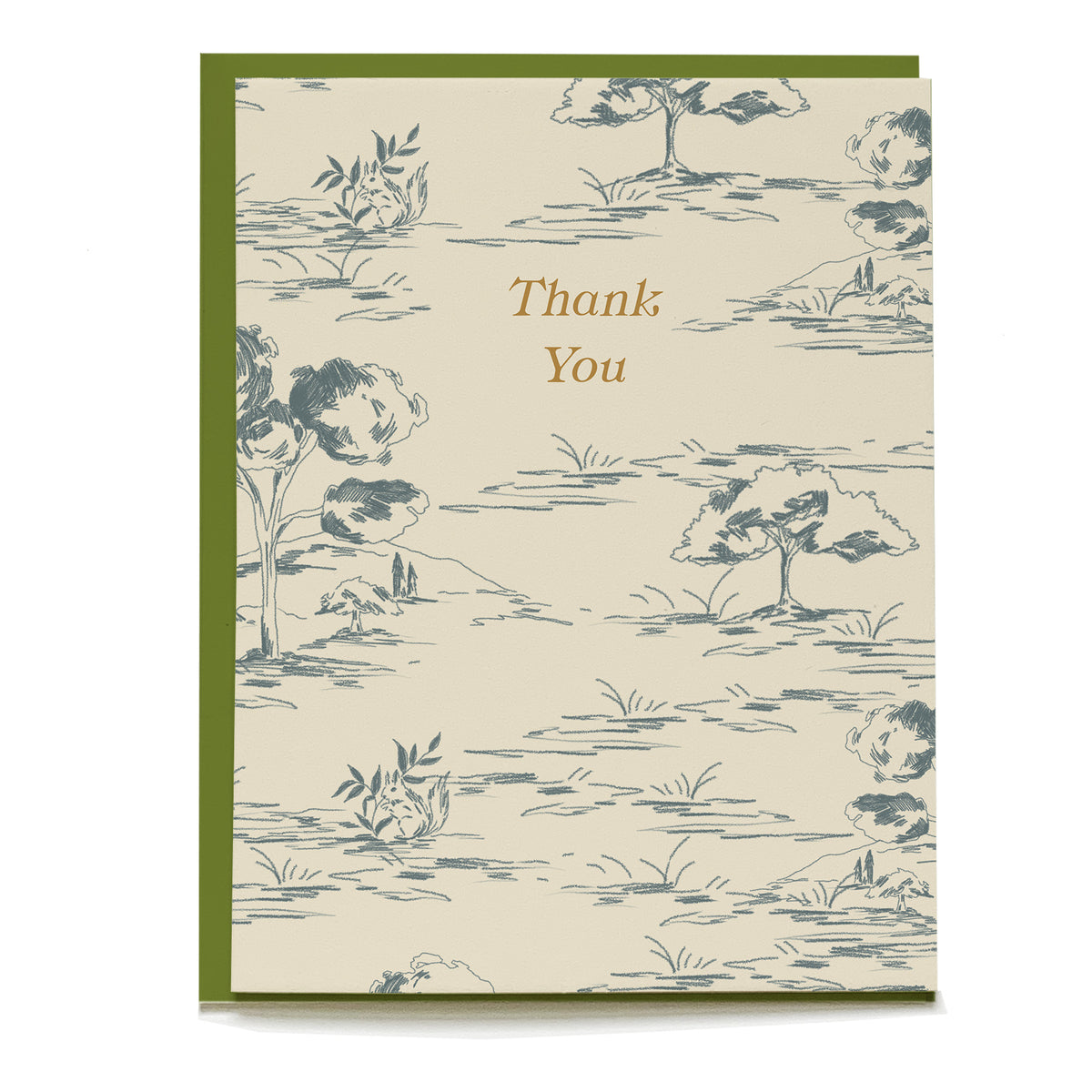 Orchard Thank You Card by Pen+Pillar with a green envelope