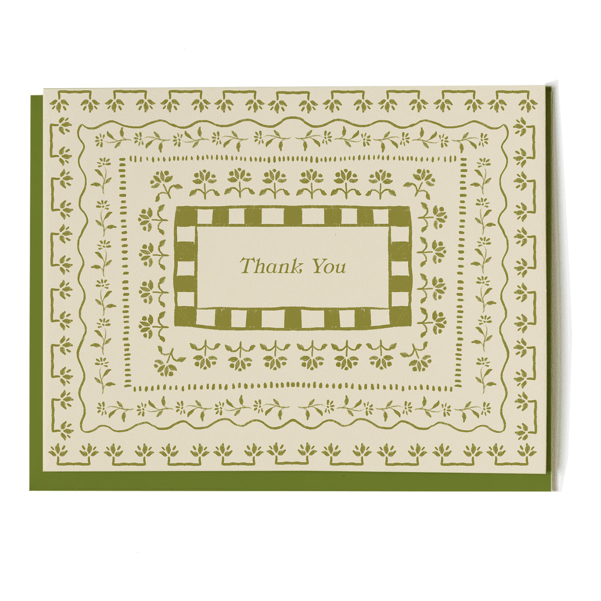 Curio Thank You Card by Pen+Pillar with a green envelope