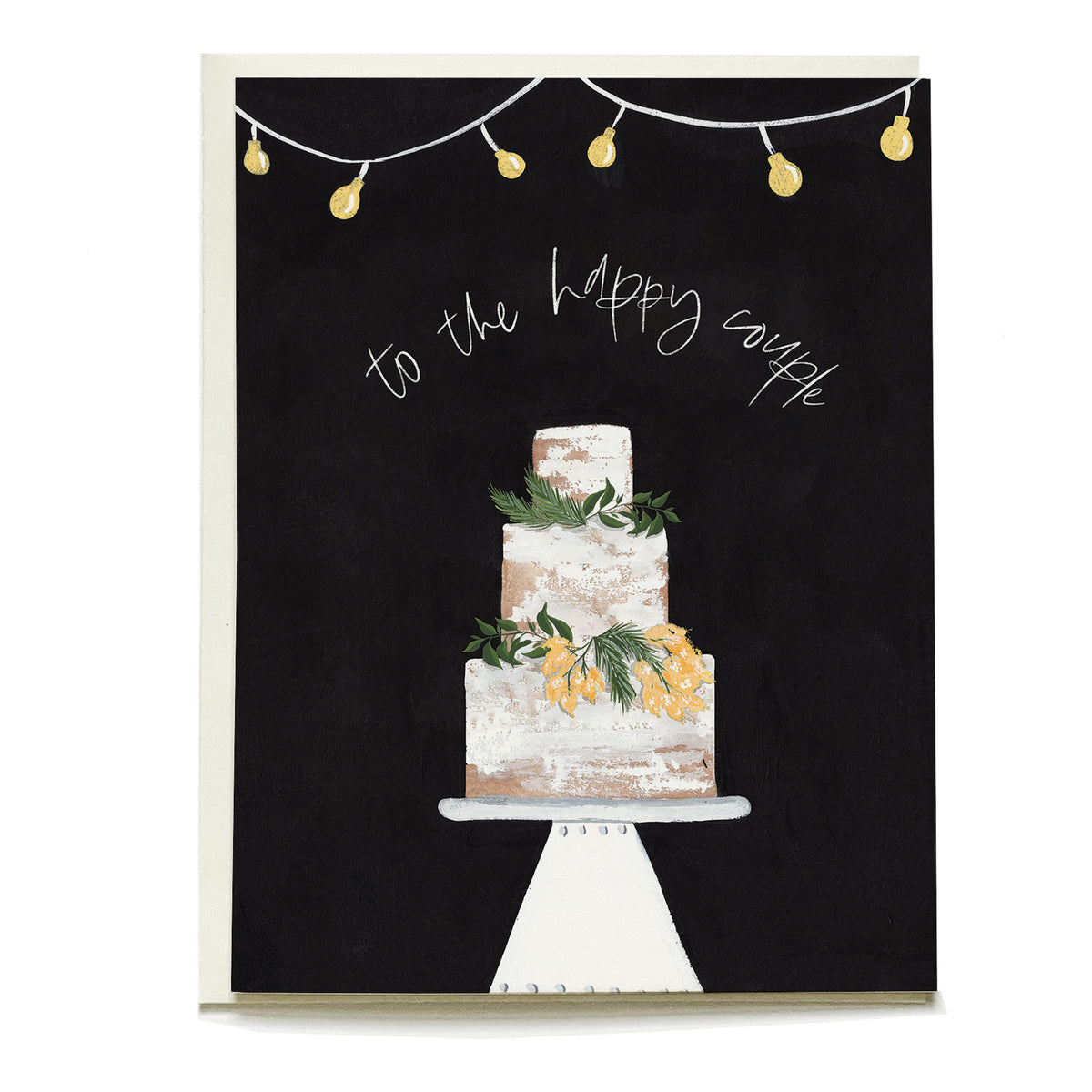 Decorative Cake Wedding Card by Pen+Pillar with a natural cream envelope