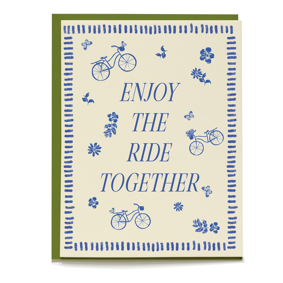 Bike Ride Wedding Card by Pen+Pillar with a green envelope