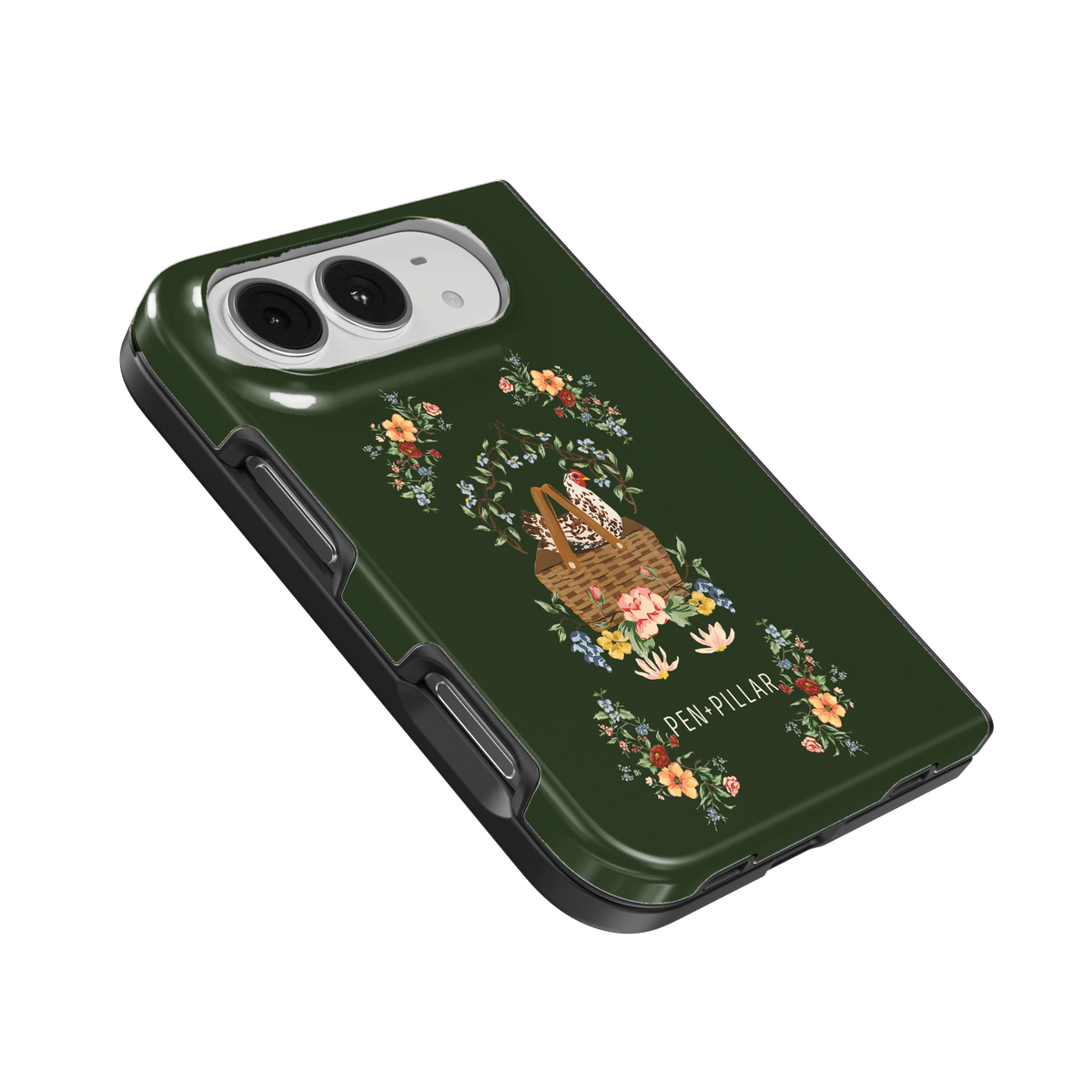 Roost iPhone 18 Duo case, angled view showing the camera surround and side buttons
