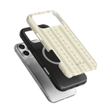 Roselle iPhone case featuring a floral pattern on a light background, layered over a black and silver case.