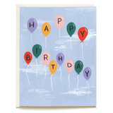 Sky High Birthday Card featuring colorful balloons and the text "Happy Birthday" on a light blue background.