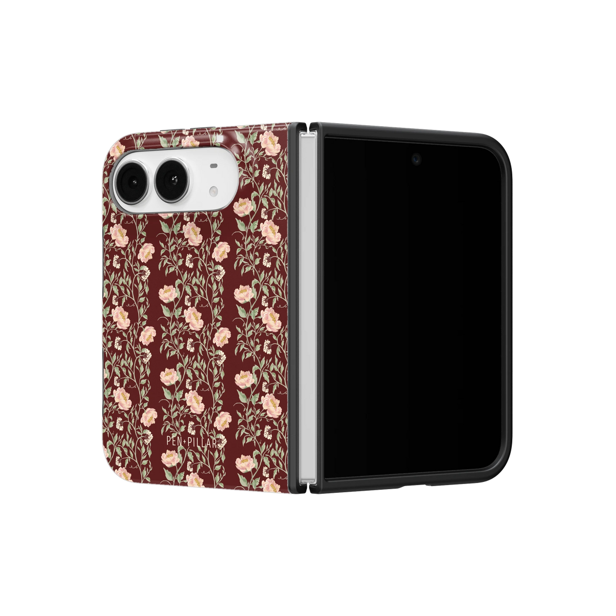 Thicket iPhone 18 Duo case on a half-open iPhone 18 Duo, angled view