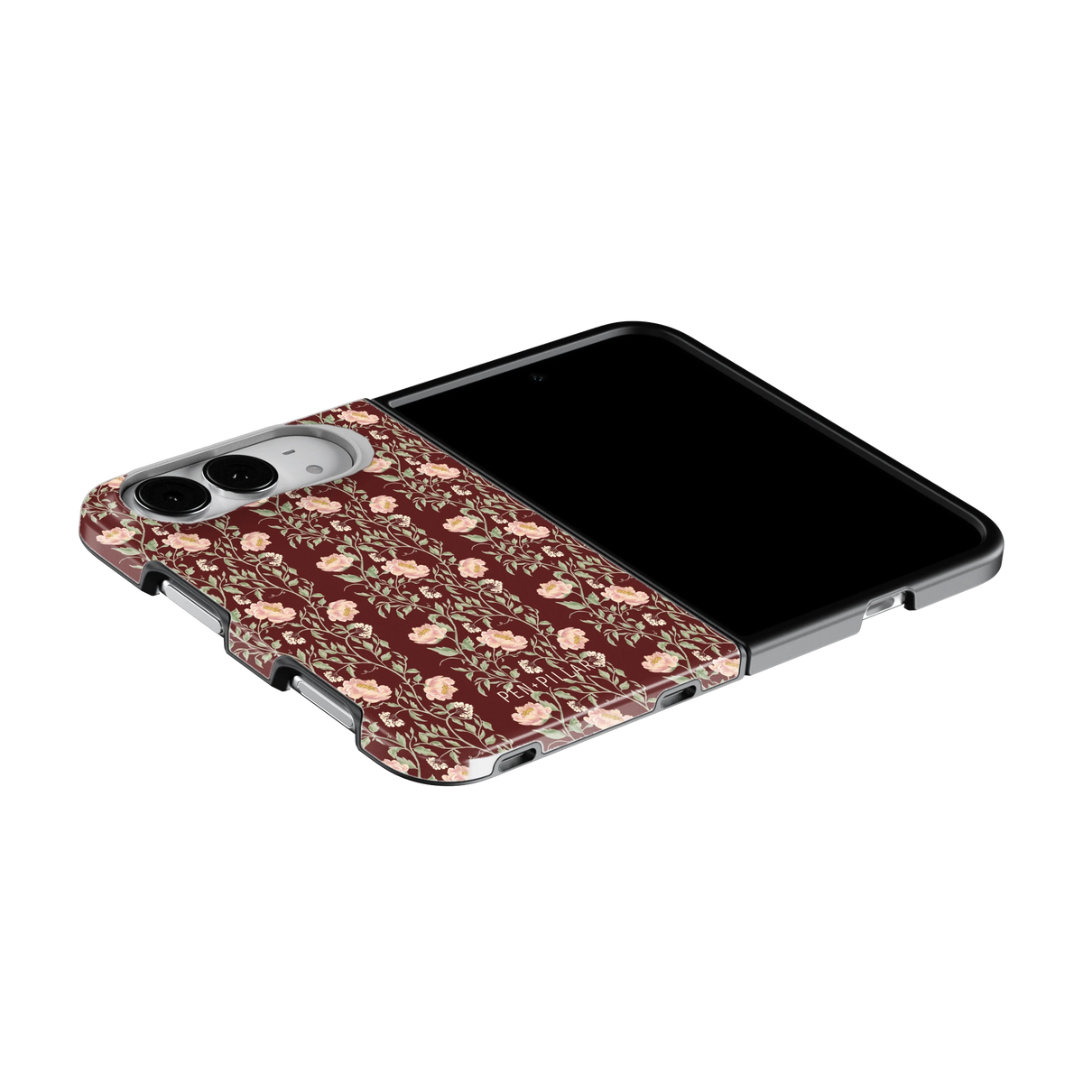 Thicket iPhone 18 Duo case on an iPhone 18 Duo lying flat, unfolded