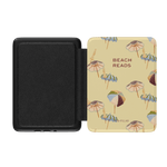 Umbrellas Kindle case featuring a yellow background with colorful beach umbrellas and the text "Beach Reads.