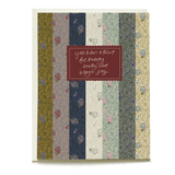 Vine+Bloom stripes thank you card featuring floral patterns and a maroon center with white text.